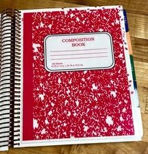 Bright Pink Composition Book Dashboard for use w/ Erin Condren Planner~