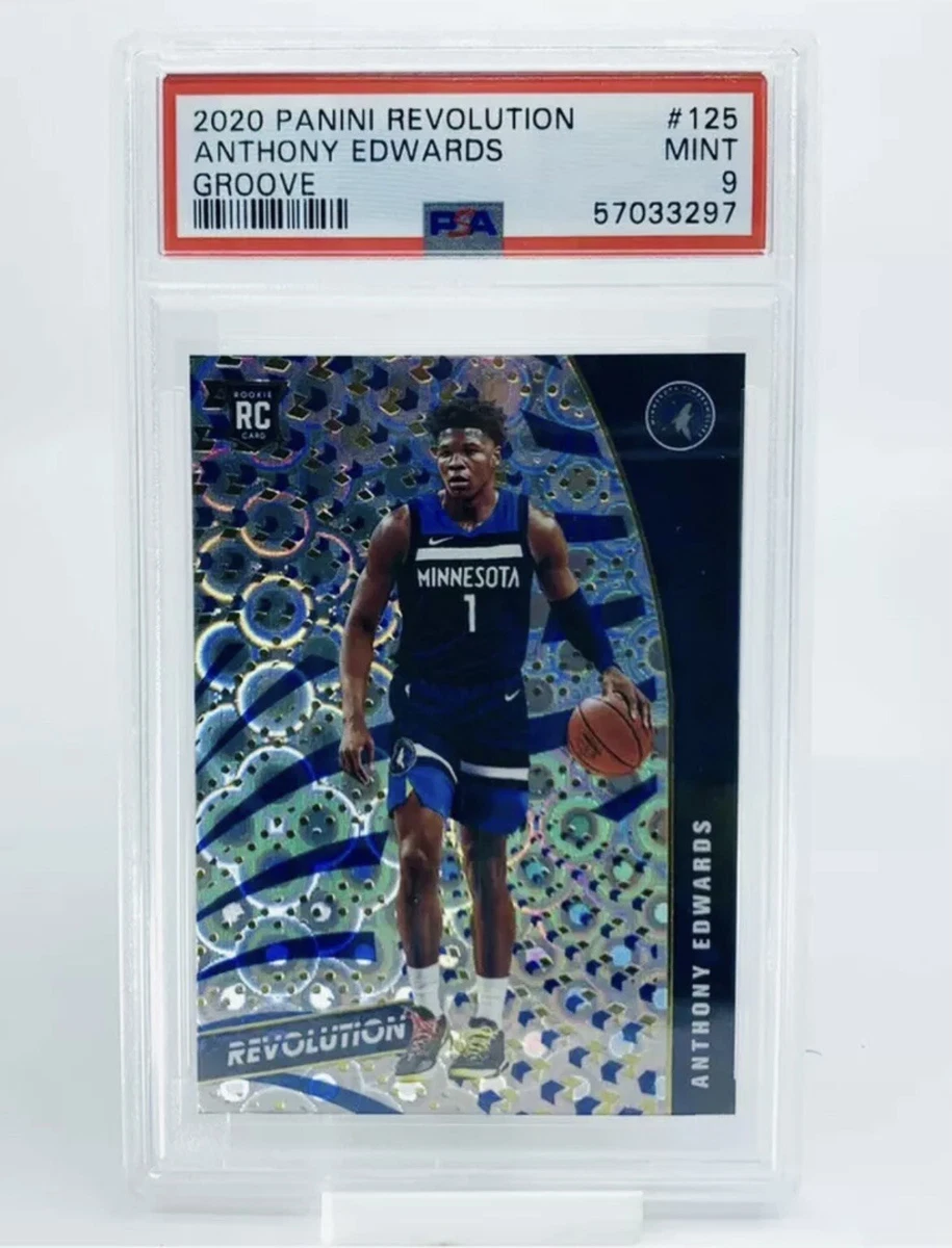2020-21 Panini Revolution Anthony Edwards PSA 9 Groove Prizm RC SP #125 Low Pop