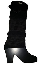 Leg Warmers A Design Black  Dark Brown Women's one size fits all New