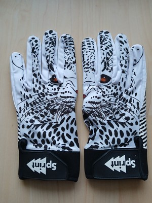 American Football Receiver Handschuhe von Sprint - Grösse L, schwarz-weiss, neu