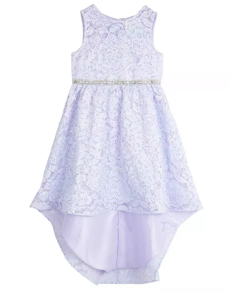 NWT Rare Editions Girls 2T Lace Floral Dress Lavender Hi-Low Sequins Jewel Waist NWT Rare Editions Girls 2T Lace Floral Dress Lavender Hi-Low Sequins Jewel Waist