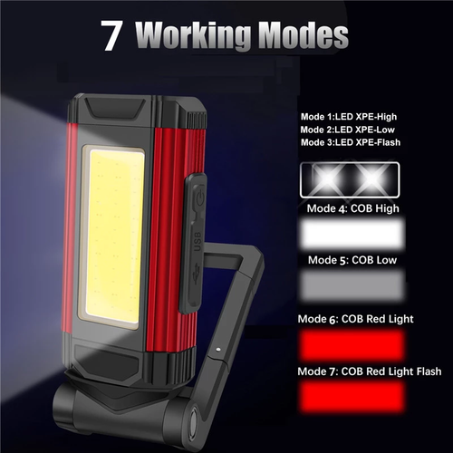 COB Rechargeable LED Torch Work Light Inspection Repair Lamp Magnetic Folding US - Picture 6 of 13