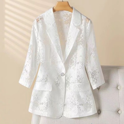 Summer Blazers For Women 2025 Lace Suit Jacket Women's Spring And