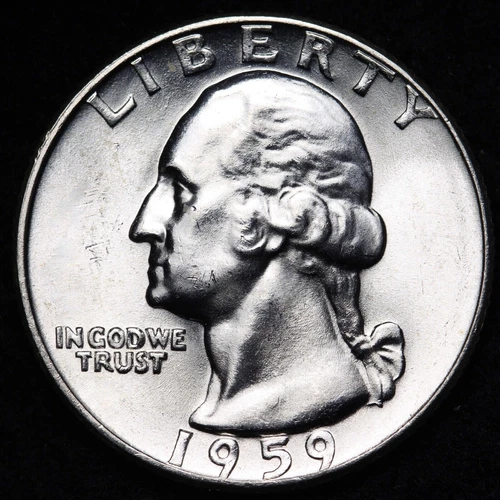 1959 P Washington 90% SILVER Quarter BU UNCIRCULATED Coin From OBW Bank Roll