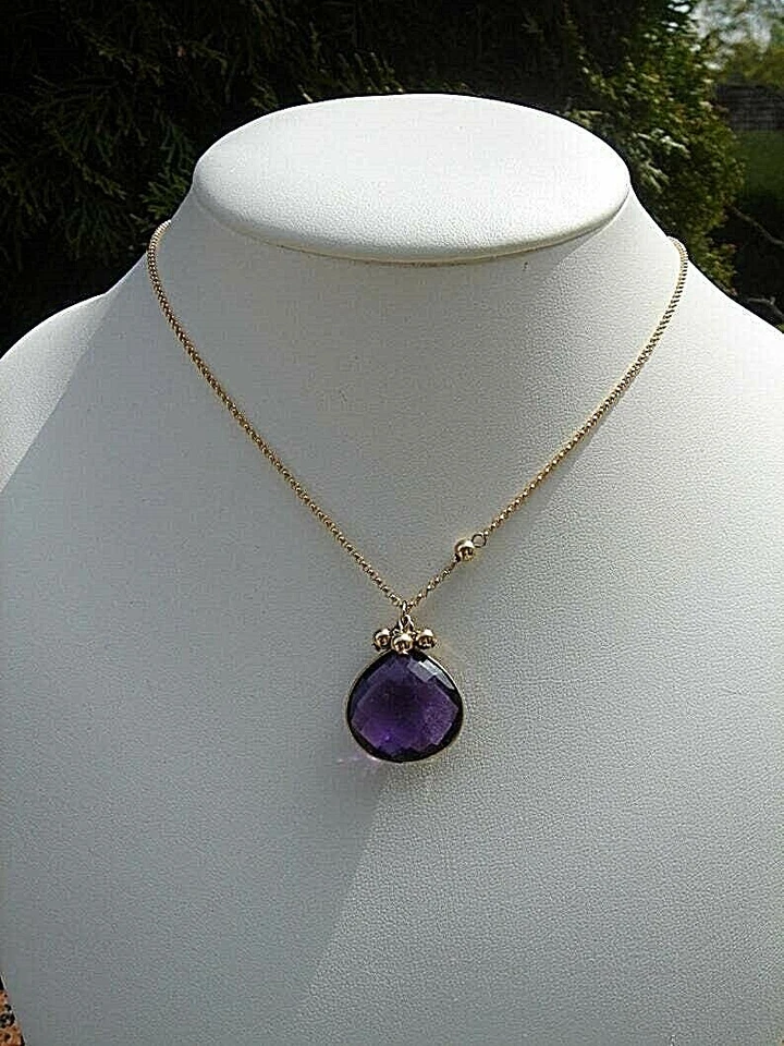 Goldkette mit Amethyst-Anhänger im Kugel-Design, Gold Filled - Bild 2 von 4