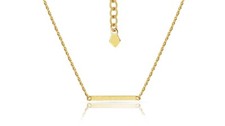 14K Yellow Gold Pendant Bar Shape With 16" Chain