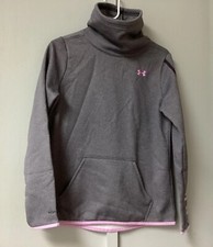 Under Armour Sweatshirt Small Women's Loose Funnel Neck Pullover Gray Long Sleev