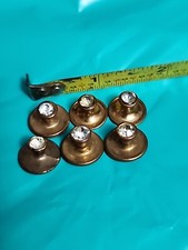6 Vintage Men's Rhinestone Shirt Cuff links Studs Brass Metal Collectible