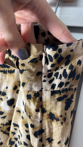 Banana Republic Leopard Print Belted Tiered Hi-Lo Midi Skirt Women’s Size 18 - Imagen 8 de 11