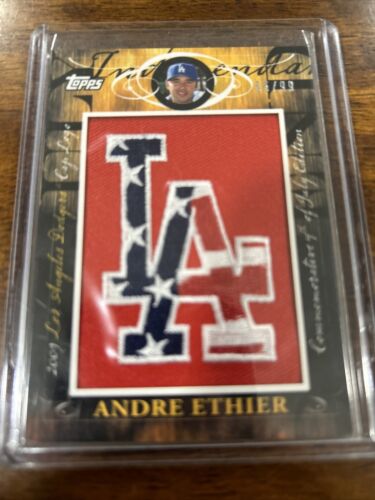 2010. Topps Baseball Mütze Logo Andre Ethier MHR314 55/99