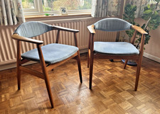 Pair of mid century Armchairs by Erik Kirkegaard, Denmark Teak, Manuf. Glostrup