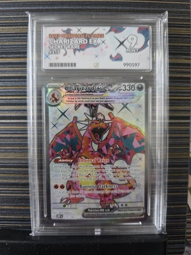 Pokémon TCG Charizard EX Obsidian Flames 2023 215/197 Ace Grading 9 Mint