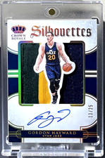 ( /25 ) Gordon Hayward 2015-16 Silhouettes Prime GU Patch On Card Auto SSP Jazz