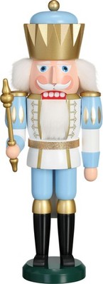 Nußknacker König blau weiß HxBxT = 40x14x12cm NEU Weihnachten Seiffen Nutcracker