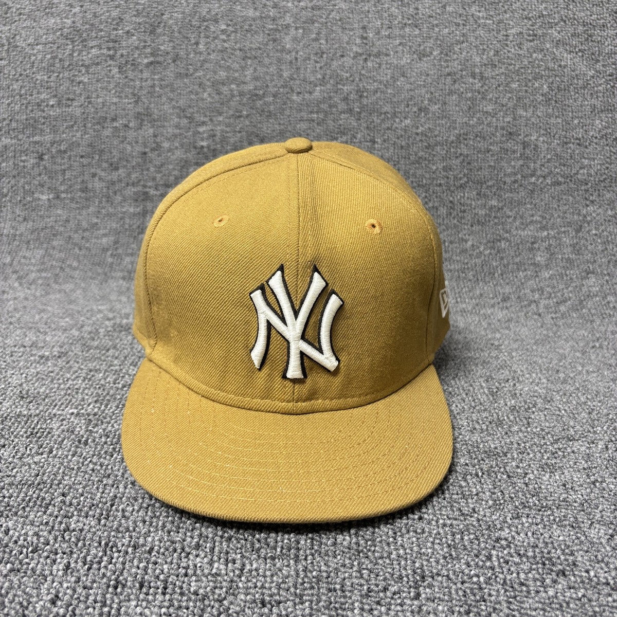New Era 59FIFTY NY Yankees Mustard Gold White Logo Fitted Hat 6 7/8