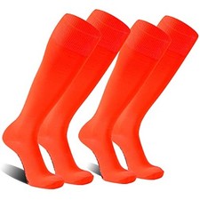 Baseball Softball Socks, Unisex Over Knee High Solid Sports Medium Orange