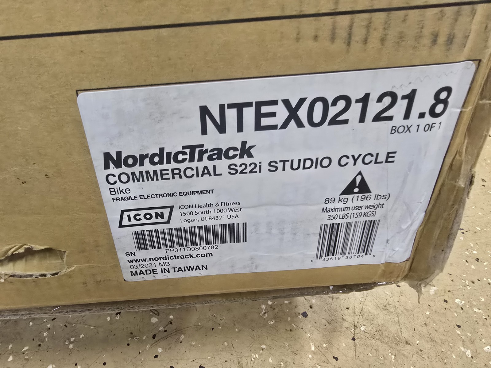 NordicTrack Commercial S22i Studio Cycle Exercise Bike NTEX02121 NEW IN BOX