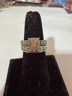 14k White Gold Diamond Wedding Ring & Band SZ 7.5 7.5 GRAMS not scrap