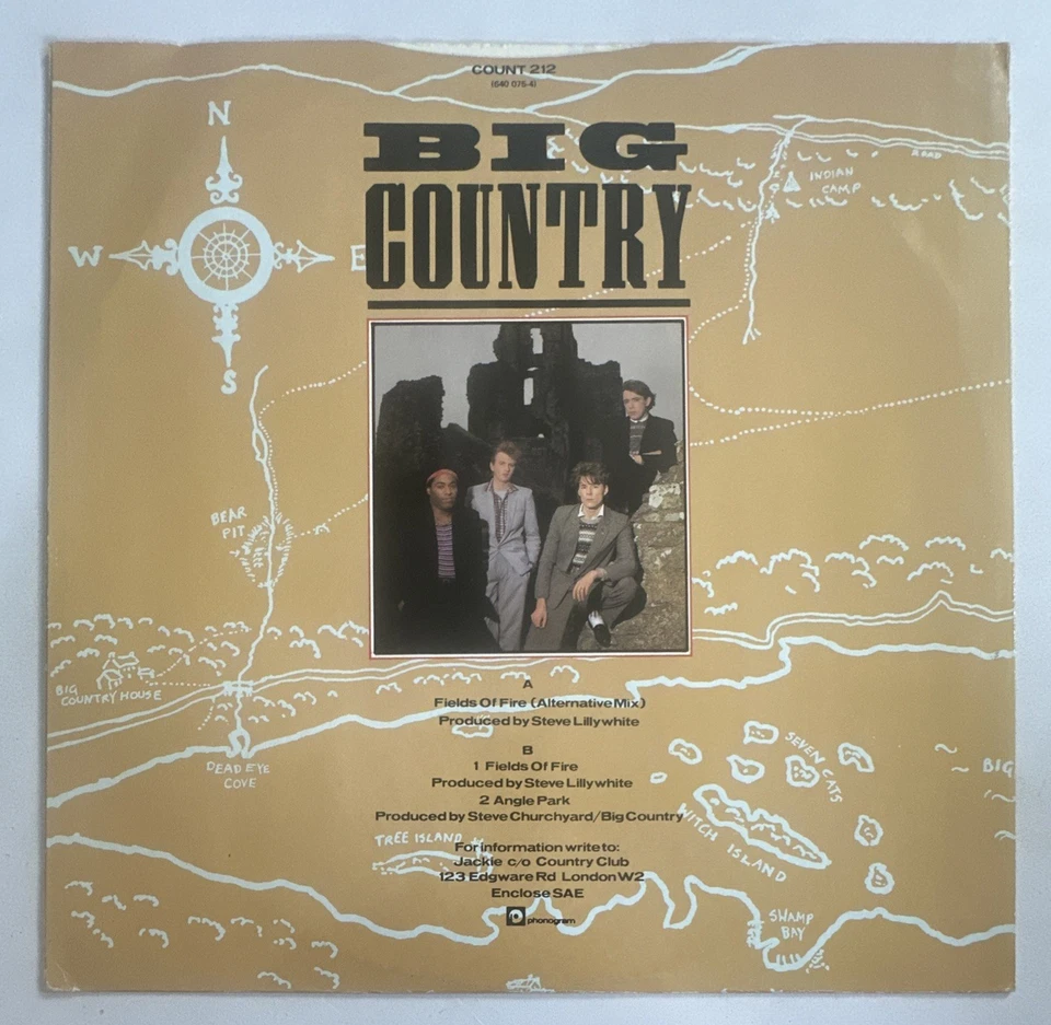 Big Country: Fields Of Fire (1983) 3-Track 12" Vinyl Single EX / VG+ - Image 3 of 4