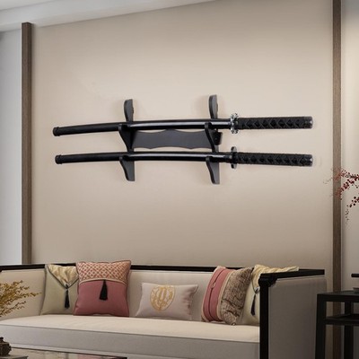 Katana Wall Holder-Katana Sword Mount display-Wood 2 set -Sword Wood