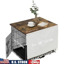 Dog Crate Topper Stylish Furniture Piece Easy Clean Waterproof W/ Curtain Option