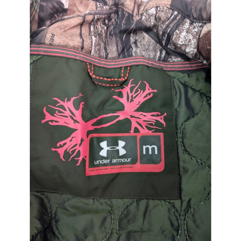 Chaleco Under Armour Camuflaje Realtree Para Hombre Talla Mediana Forrado de Vellón Exterior Caza Foto 3 de 4