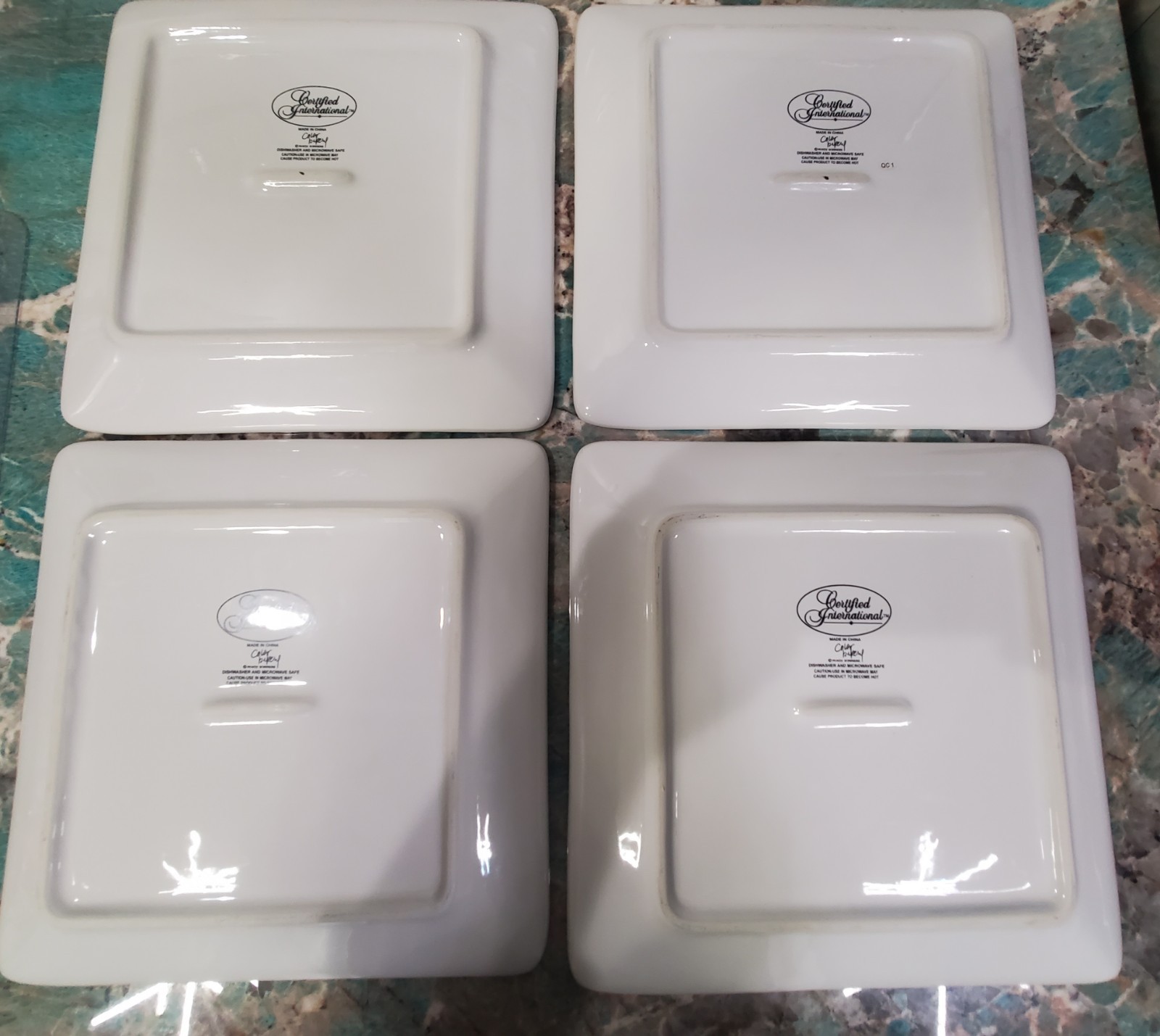 4 Certified International Mindy Sommers Color Bakery Collection Dinner Plates 