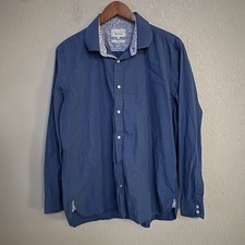 Ted Baker Endurance Men  s Blue Microprint Slim Fit Button Down 17.5 Office Work