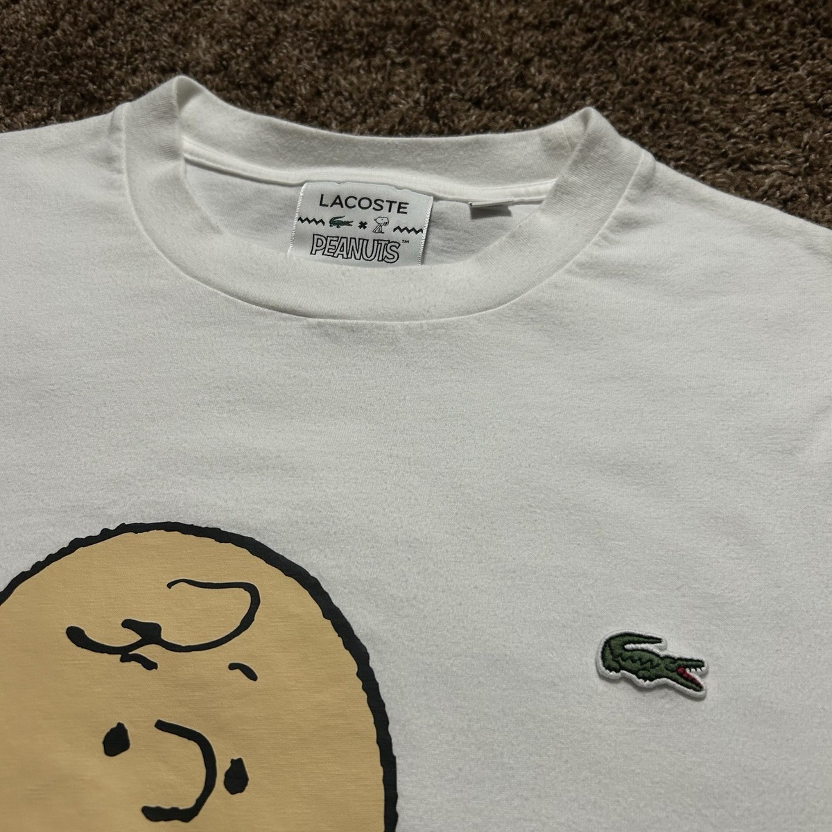 Lacoste x Peanuts Charlie Brown Long Sleeve T-Shirt White Men's