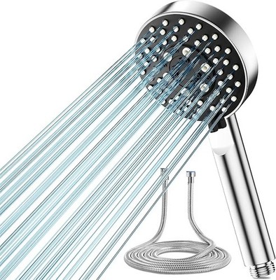 Magichome Duschkopf Wassersparend mit Schlauch 2M, mit 5 Strahlarten, Bad
