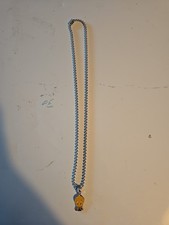 VINTAGE 1970s Miniature Tweety Bird Face Chain netted Bead Chain Necklace 16"L