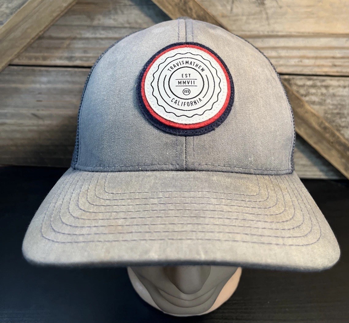 Travis Mathews Snapback Hat Patch California Gray… - image 1