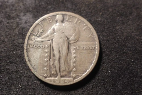 1924-S VF XF Full Shield Standing Liberty Quarter Nice Coin AR #3