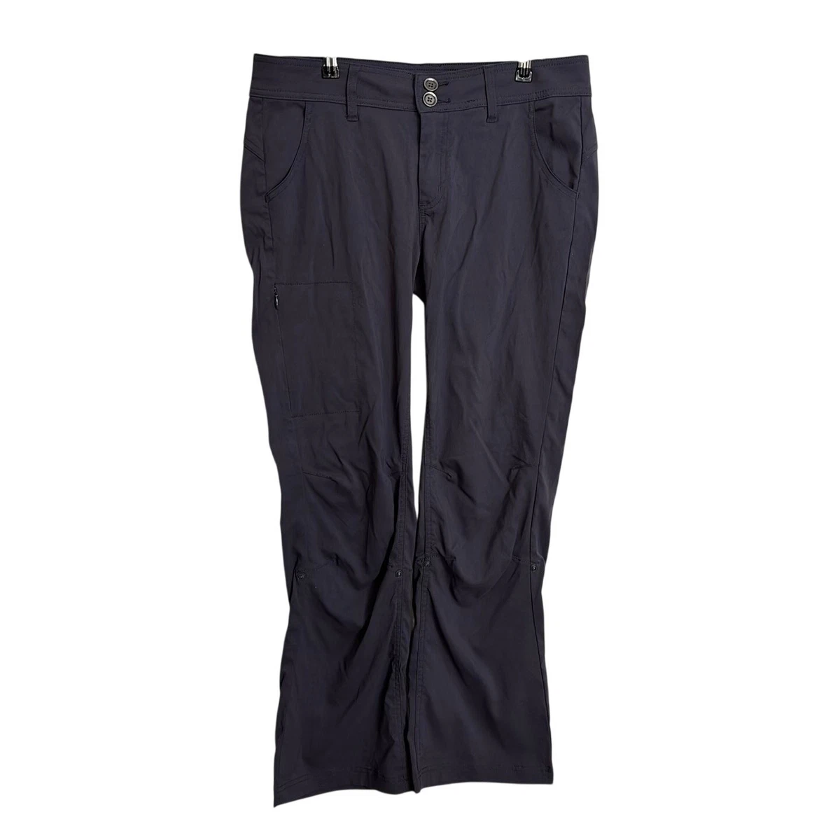 Pantalon Randonnée Femme Prana Halle Taille 8 Gris Convertible Jambe Droite
