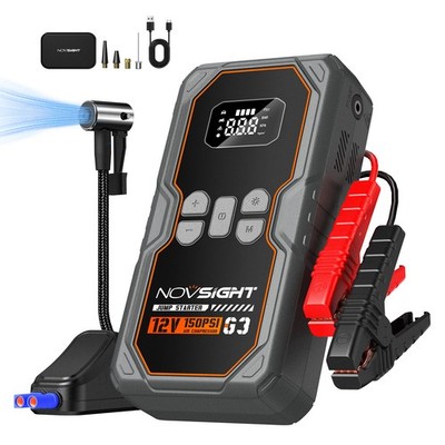 NOVSIGHT Starthilfe Powerbank 150PSI Kompressor 6250A Spitzenstrom Starter f r