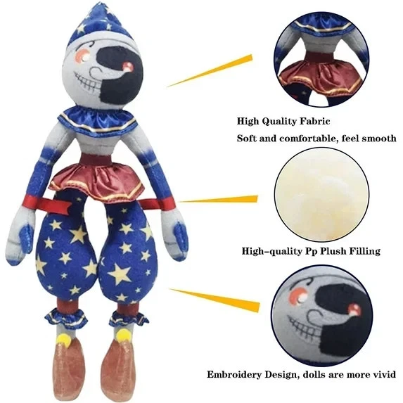 Juego de 2 figuras de payaso Sundrop & Moondrop - 11" FNAF Security Breach Foto 3 de 4