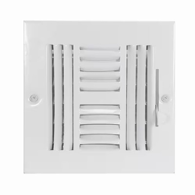 7-3/4 in X 7-3/4 in 4-Way Steel Wall/Ceiling Register, White