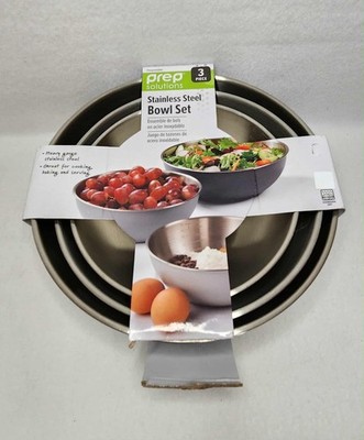 Progressive Prep Solutions 3 Piece Heavy Gage Stainless Steel Bowl Set