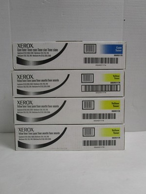 XEROX Toners LOT OF 4 006R01176 006R01178 YELLOW-3 CYAN-1 LASER PRINTER NEW