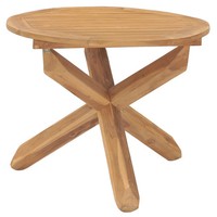 Garten-Esstisch Ø90X75 Cm Massivholz Teak