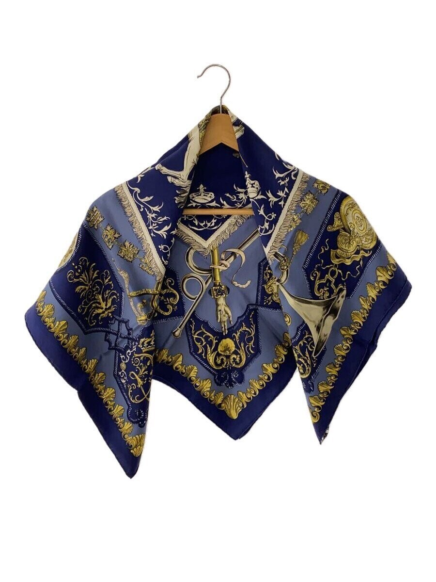 HERMES Navy Blue Silk Scarf Style 323 Luxury Fashion Accessory