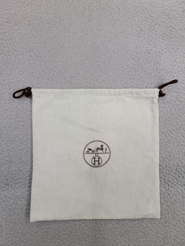 HERMES Sacchetto antipolvere sacchetto con coulisse 12” x 12” beige spina di pesce