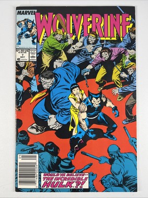 Wolverine #7 (1989) Newsstand ~ Hulk ~ Marvel Comics