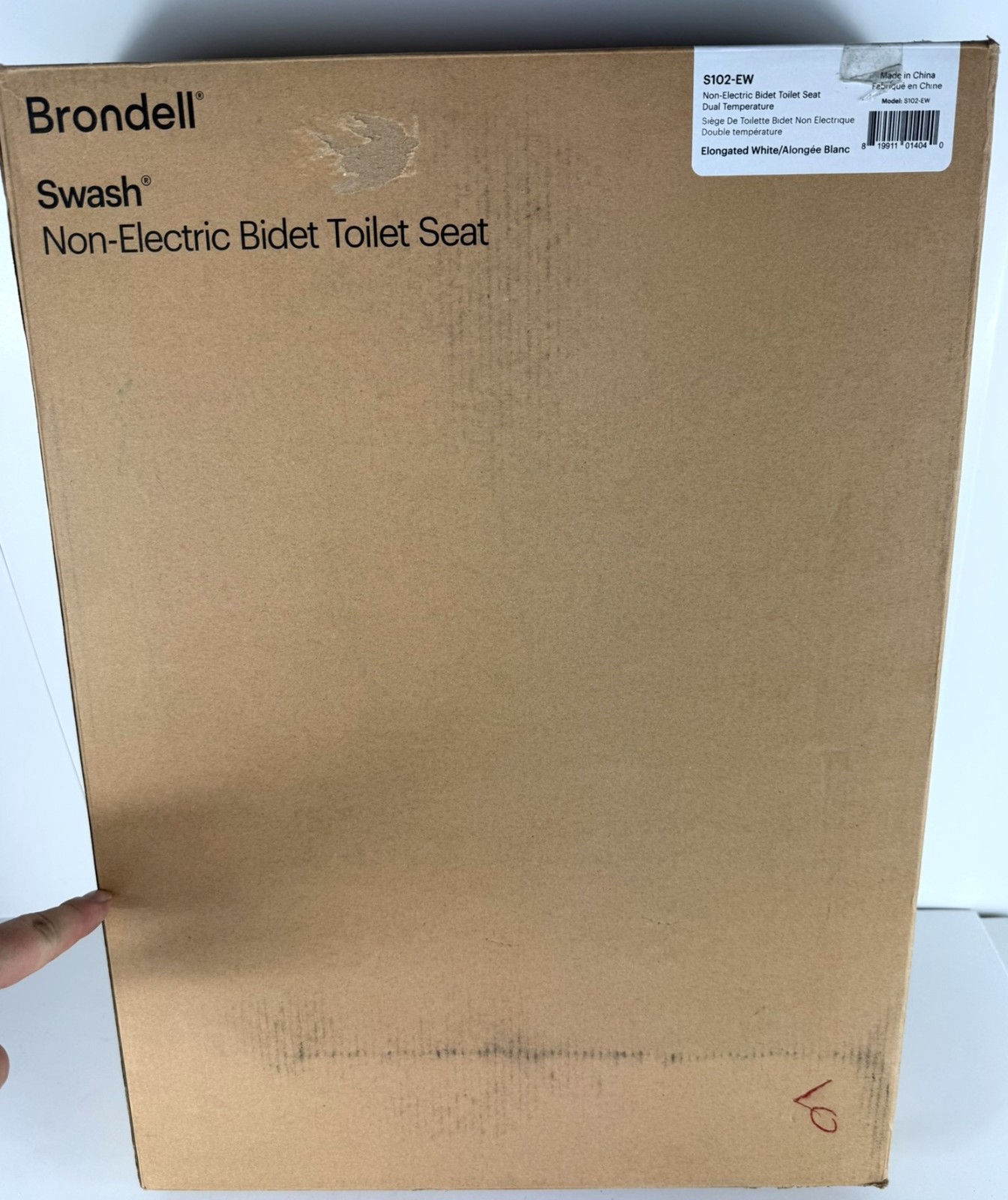 Brondell Swash S102-EW Non-Electric Bidet Toilet Seat, Elongated-White