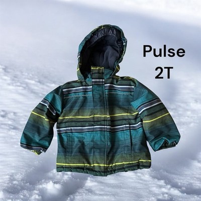 Pulse Kids Jacket Size 2T Teal and Yellow Full Zip with Hood Pre-Owned EUC