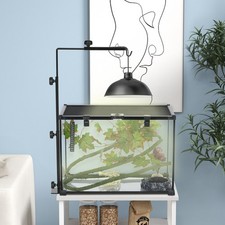 PawHut Reptilien-Lampenständer Verstellbar Wärmelampenhalter mit Sockel Schwarz