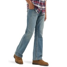 Wrangler Authentics Boys' Boot Cut Jean, Stonewash 12, Indigo