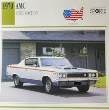 Amc Rebel Machine Car Picture Info Specs Collector Card Vintage Retro Decor