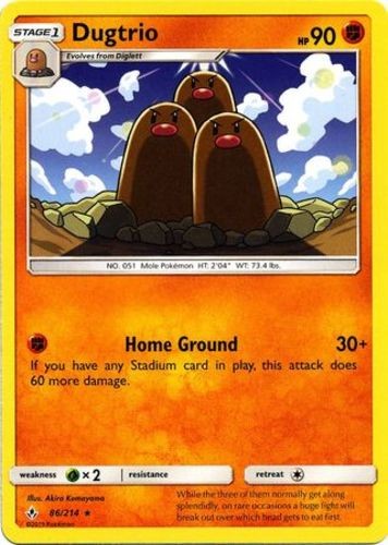 Dugtrio - 86/214 - Rare - Moderately Played