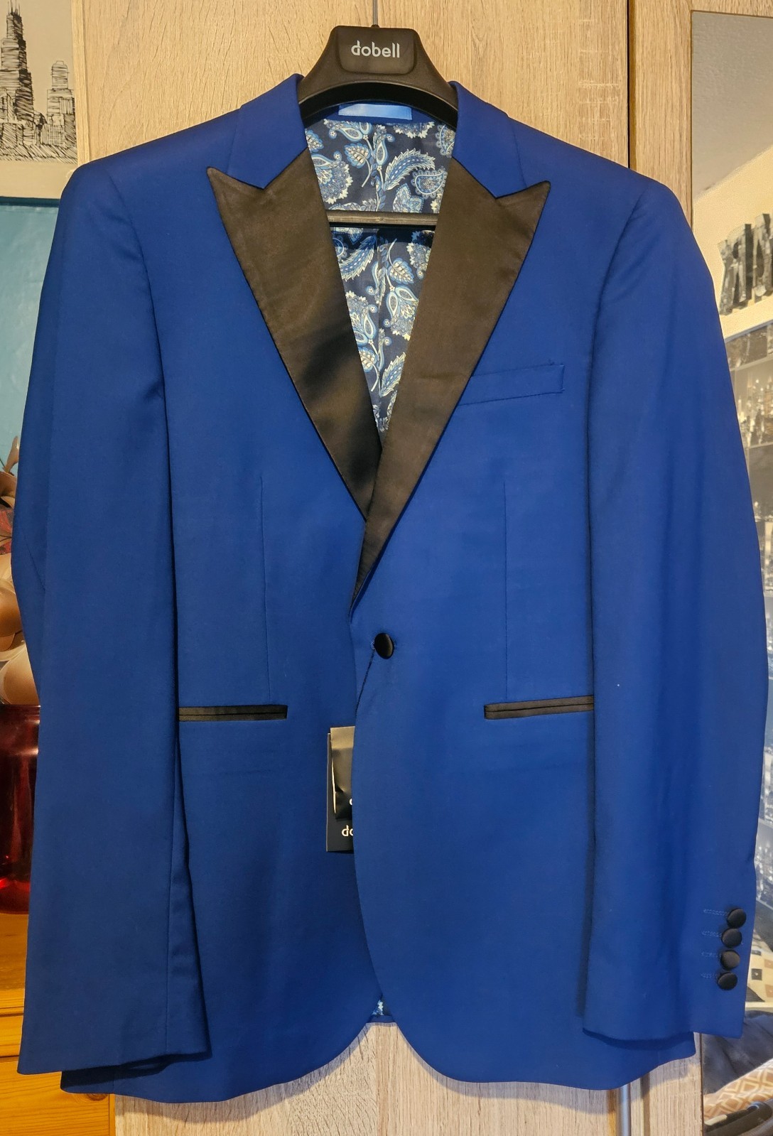 wedding suit for men 3 piece brand new with tags, bright blue colour comes with